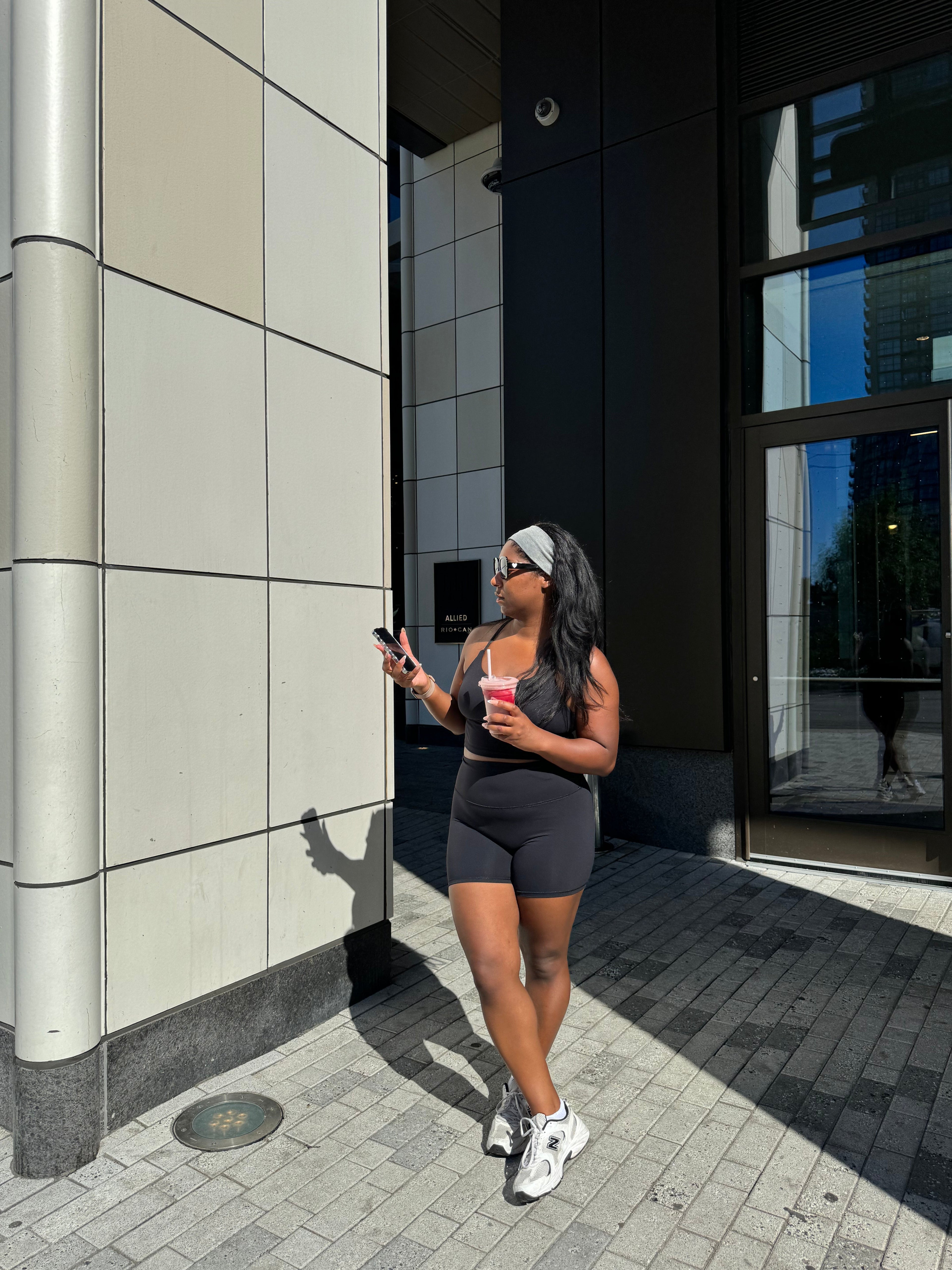 Model wearing Six Sculpt Sculpt Shorts in Black